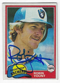 Autographed ROBIN YOUNT Milwaukee Brewers 1981 Topps Card