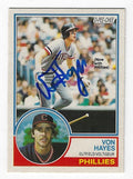 Autographed VON HAYES Philadelphia Phillies 1983 O-Pee-Chee Card