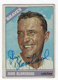 Autographed JOHNNY BLANCHARD Atlanta Braves 1966 Topps Card