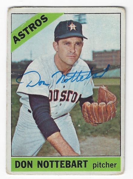 Autographed DON NOTTEBART Houston Astros 1966 Topps Card