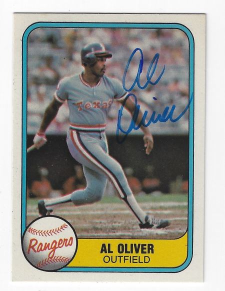 Autographed AL OLIVER Texas Rangers 1981 Fleer Card