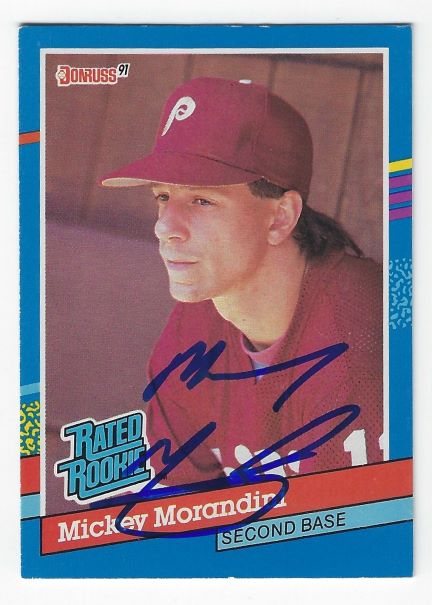 Autographed MICKEY MORANDINI Philadelphia Phillies 1991 Donruss Card