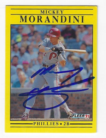 Autographed MICKEY MORANDINI Philadelphia Phillies 1991 Fleer Card