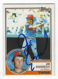 Autographed JIM EISENREICH Minnesoata Twins 1983 Topps Card
