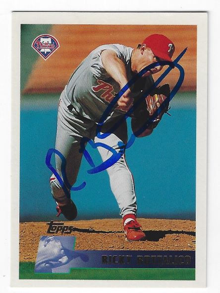 Autographed RICKY BOTTALICO Philadelphia Phillies 1996 Topps Card