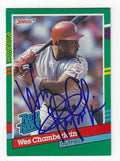 Autographed WES CHAMBERLAIN Philadelphia Phillies 1991 Donruss Card