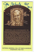 Autographed John Schuerholz Hall of Fame Gold Plaque