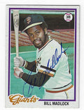 Autographed BILL MADLOCK San Francisco Giants 1978 Topps card