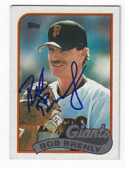 Autographed BOB BRENLY San Francisco Giants 1989 Topps Card