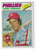 Autographed TERRY HARMON Philadelphia Phillies 1977 Topps Card