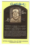 Autographed ROBERTO ALOMAR Hall of Fame Gold Plaque Post Card
