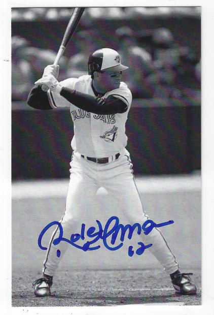 Autographed ROBERTO ALOMAR Toronto Blue Jays BxW Post Card