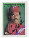 Autographed JUAN SAMUEL Philadelphia Phillies 1988 Topps Card
