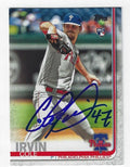 Autographed COLE IRVIN Philadelphia Phillies 2019 Topps Card