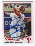 Autographed DOMONIC BROWN Philadelphia Phillies 2013 Topps Card