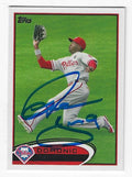 Autographed DOMONIC BROWN Philadelphia Phillies 2012 Topps Card