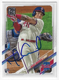 Autographed RAFAEL MARCHAN Philadelphia Phillies 2021 Topps Card