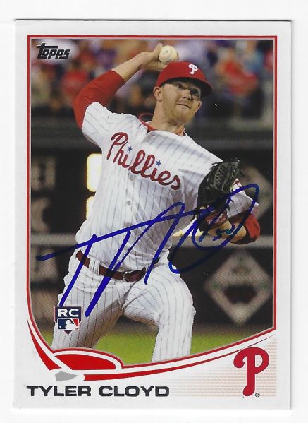 Autographed TYLER CLOYD Philadelphia Phillies 2013 Topps Card