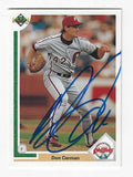 Autographed DON CARMAN Philadelphia Phillies 1991 Upper Deck Card