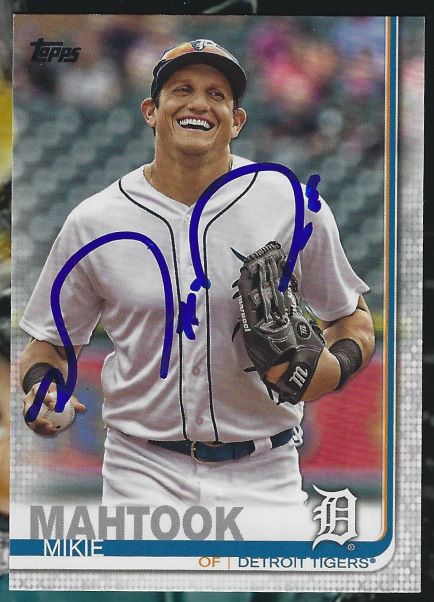 Autographed MIKE MAHTOOK Detroit Tigers 2019 Topps Card