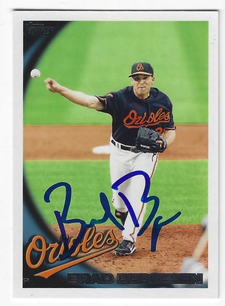 Autographed BRAD BERGESEN Baltimore Orioles 2010 Topps Card