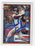 Autographed JACK CLARK Boston Red Sox 1991 Topps Card