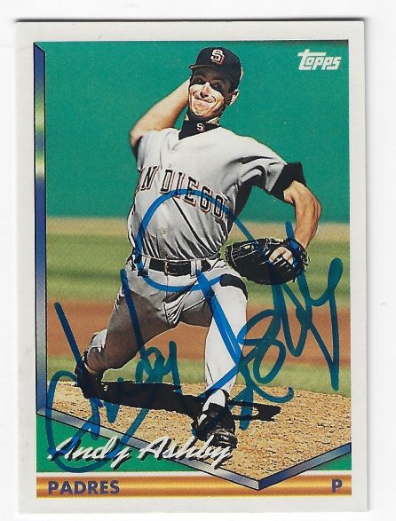 Autographed ANDY ASHBY San Diego Padres 1994 Topps Card