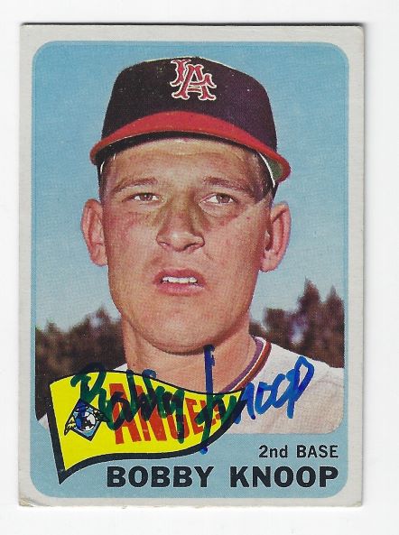 Autographed BOBBY KNOOP Los Angeles Angels 1965 Topps Card