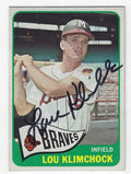Autographed LOU KLIMCHOCK Milwaukee Braves 1965 Topps Card