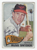 Autographed RUSS SNYDER Baltimore Orioles 1965 Topps Card