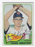 Autographed FRANK KREUTZER Washington Senators 1965 Topps Card