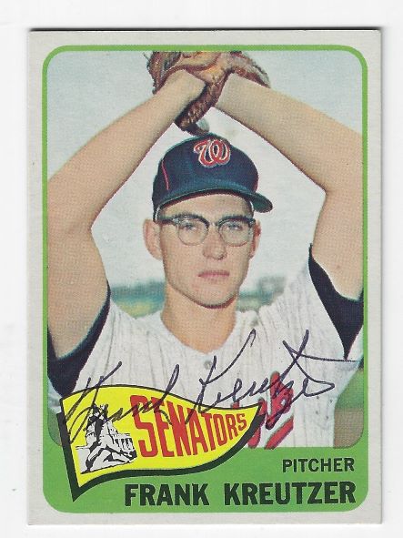Autographed FRANK KREUTZER Washington Senators 1965 Topps Card