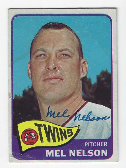 Autographed MEL NELSON Minnesota Twins 1965 Topps Card