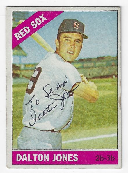 Autographed DALTON JONES Boston Red Sox 1966 Topps Card