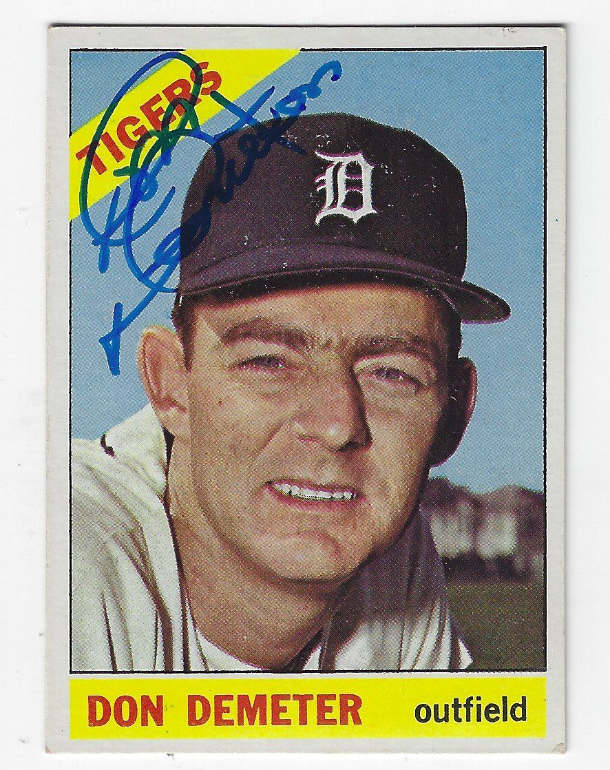 Autographed DON DEMETER Detroit Tigers 1966 Topps Card
