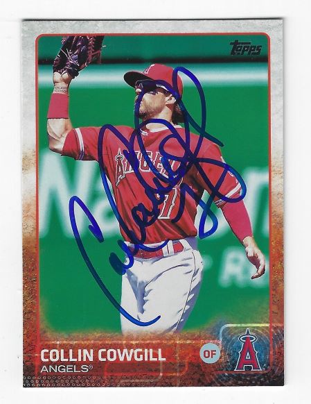 Autographed COLLIN COWGILL Los Angeles Angels 2015 Topps Card