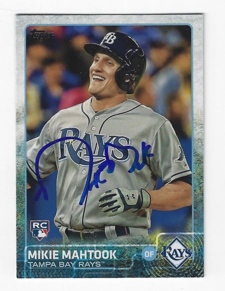 Autographed MIKIE MAHTOOK Tampa Bay Rays 2015 Topps Card