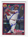 Autographed ODUBEL HERRERA Philadelphia Phillies 2016 Topps Archives Card