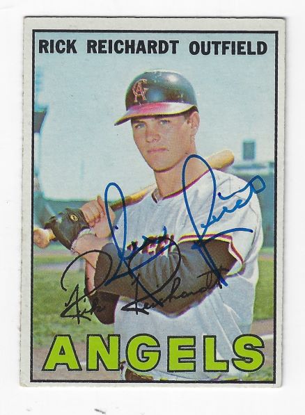 Autographed RICK REICHARDT California Angels 1967 Topps Card