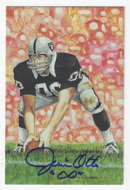 Autographed Jim Otto Oakland Raiders Goal Line Art Card