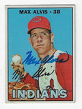 Autographed MAX ALVIS Cleveland Indians 1967 Topps Card