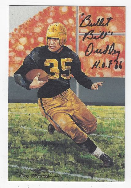 Autographed Bill Dudley Pittsburgh Steelers Goal Line Art Card