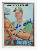 Autographed WES STOCK Oakland A's 1967 Topps Card