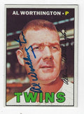 Autographed AL WORTHINGTON Minnesota Twins 1967 Topps Card