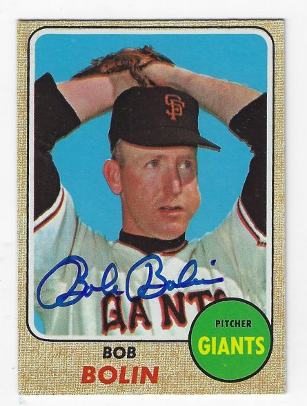 Autographed BOBBY BOLIN San Francisco Giants 1968 Topps Card