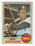 Autographed STEVE WHITAKER New York Yankees 1968 Topps Card