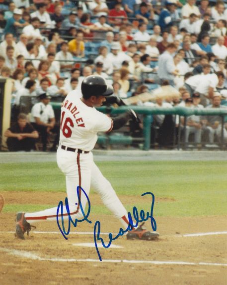 AUTOGRAPHED PHIL BRADLEY 8X10 Baltimore Orioles Photo