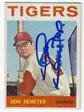 Autographed DON DEMETER Detroit Tigers 1964 Topps Card