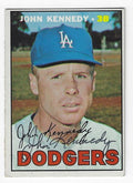 Autographed JOHN KENNEDY Los Angeles Dodgers 1967 Topps Card