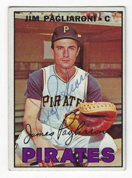 Autographed JIM PAGLIARONI Pittsburgh Pirates 1967 Topps Card